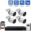 Private: 4 Channel Coaxial Security Camera System with 4 * 8MP Analog Bullet 3.6mm Fixed Lens Camera
