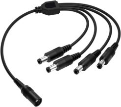 GW124CA 1 to 4 Power Splitter Adapter Cables, part of GW Security's collection of security camera cables and conncectors
