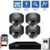 GW Security 4 Channel H.265 IP Camera System, 4K NVR & 5MP HD 1920P Weatherproof AutoFocus 4X Optical Motorized Zoom 4 x Dome IP Security Camera, part of GW Security's collection of 5MP HD IP POE Security Cameras