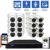 GW Security 16 Channel POE IP Security Camera System, 4K 16ch NVR with 8 x 5MP Bullet Security Camera and 8 x 5MP Turret Camera, Video Surveillance System for 24/7 Recording