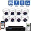 GW Security 8 Channel 5MP POE/IP Security Camera System, 8ch 4K NVR & 8 × 5MP HD 1920P Weatherproof Turret Security Cameras, Video Surveillance System for 24/7 Recording, part of GW Security's HD IP Security Camera Stystem collecion