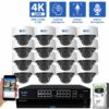 GW Security 16 Channel 4K H.265 POE/IP Security Camera System, 16ch 4K NVR & 8 × 8MP IP Bullet Security Cameras, 8 × 8MP IP Turret Security Cameras,Video Surveillance System for 24/7 Recording, part of GW Security's HD IP Security Camera Stystem collecion