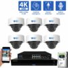 GW Security 8 Channel 4K 8MP (3840×2160) H.265+ IP PoE AI Smart Security Camera System, 4K 8ch NVR with 6 × Outdoor/Indoor Fixed Lens 8.0 Megapixel 2160P Dome Security Cameras, Human Detection, Video Surveillance System for 24/7 Recording, part of GW Security's 4K security camera system collection