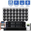 GW Security 32 Channel 4K H.265 POE/IP Security Camera System, 8ch 4K NVR & 32 × 8MP IP Turret Security Cameras,Video Surveillance System for 24/7 Recording, part of GW Security's 4K security camera system collection