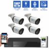 8 Channel NVR Security Camera System with 4 * 5MP IP Bullet 3.6mm Fixed Lens Camera, Human Detection, Built-In Microphone, PoE, part of GW Security's collection of 5MP HD IP POE Security Cameras