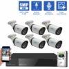 8 Channel NVR Security Camera System with 6 * 5MP IP Bullet 3.6mm Fixed Lens Camera, Human Detection, Built-In Microphone, PoE, part of GW Security's collection of 5MP HD IP POE Security Cameras