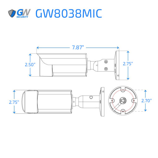 GW8038mic Dimensions