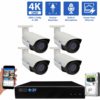 8 Channel NVR Security Camera System with 4 * 8MP IP Bullet 2.8mm Fixed Lens Camera, Human Detection, Built-In Microphone, PoE, part of GW Security's collection of 4k Ultra HD Security Systems
