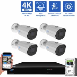 GW8550MIC Security Camera System 4 Pack