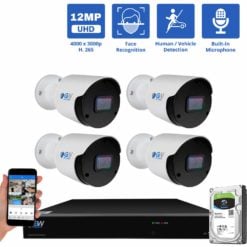 GW12537MIC Security Camera System 4 Pack