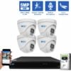 8 Channel Coaxial Security Camera System with 4 * 5MP Analog Turret 2.8mm Fixed Lens Camera, Human / Vehicle Detection, Built-In Microphone