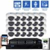 32 Channel NVR Security Camera System with 24 * 6MP IP Mini Dome 2.8mm Fixed Lens Camera, Human & Vehicle Detection, Built-In Microphone