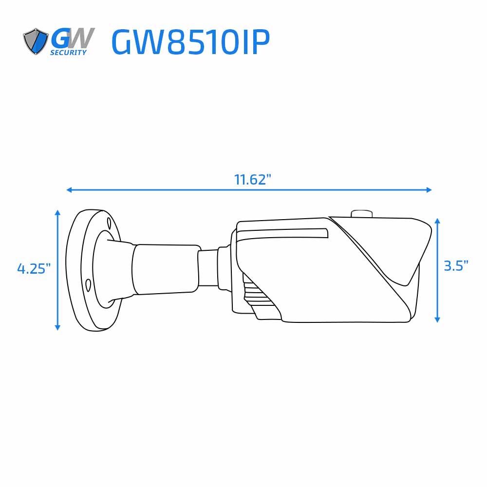 GW8510IP 8MP IP POE 10X Optical 5-50mm Motorized Lens Bullet Security  Camera | GW Security