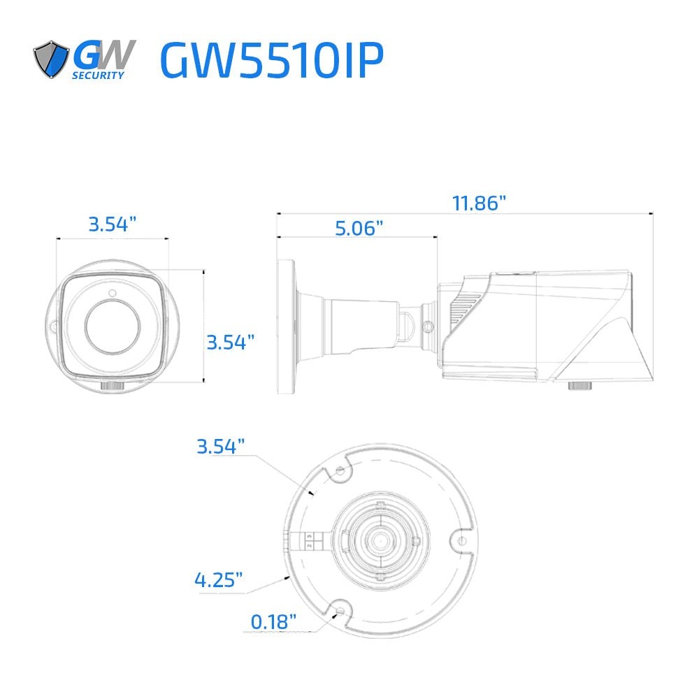 GW5510IP 5MP IP POE 10X Optical 5-50mm Motorized Lens Bullet