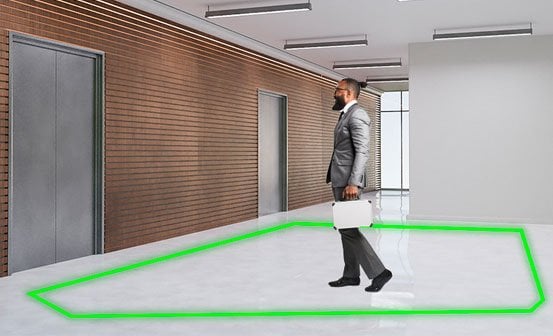 AI security camera identifying that a man invoked perimeter intrusion