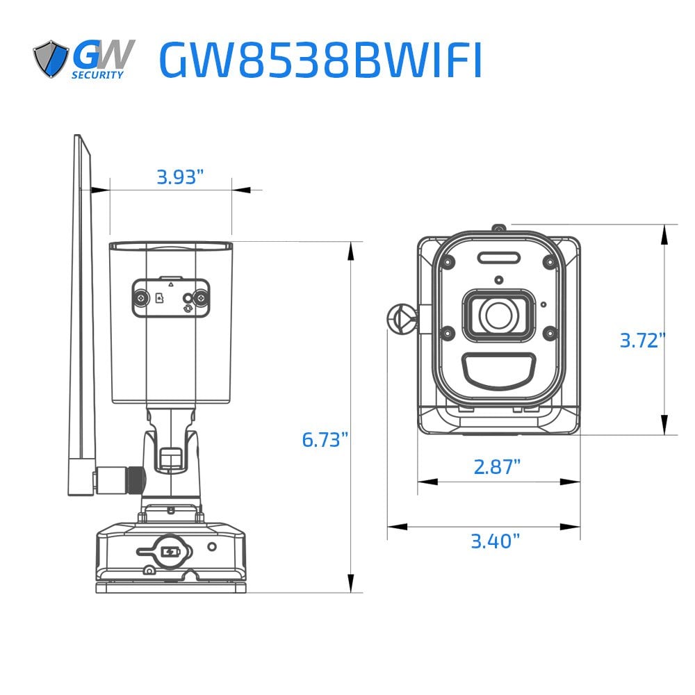 GW8538BWIFI 8MP 2.8mm Fixed Lens WiFi Battery-Operated Active Deterrence Bullet Security Camera, Two-way Audio, Spotlight - Image 3