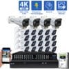 32 Channel NVR Security Camera System with 2 * 5MP IP Bullet 8mm Fixed Lens Camera 22 * 8MP IP Bullet 2.8mm Fixed Lens Camera, Bi-Spectrum, Smart AI, Human / Vehicle Detection