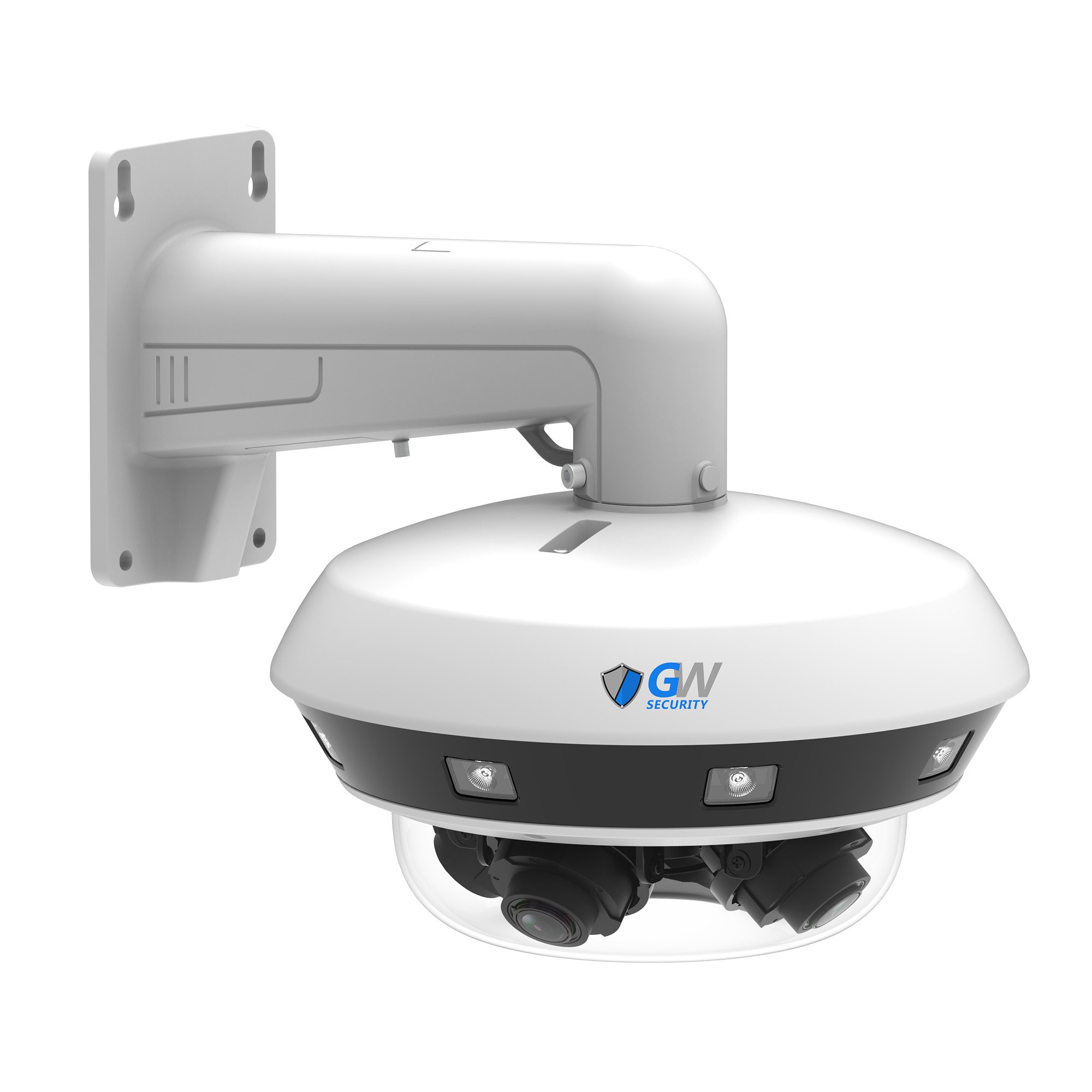GW3250901X 32MP 4-Directional Multi-sensor IR led & White light Large sensor 1/1.8" Up to 32MP(8MP/each) IP66 & IK10 Support AI Functions