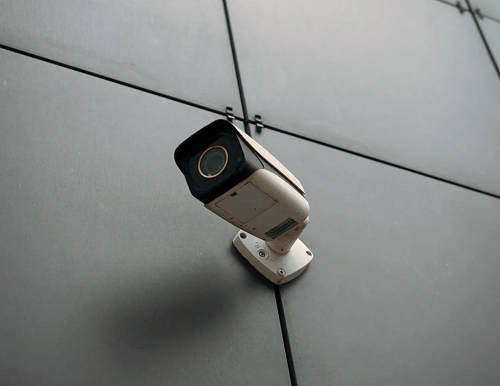 An outdoor security camera