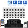 64-Channel NVR Security Camera System with 48 * 8MP IP POE 5X Optical Zoom 2.7-13.5mm Motorized Lens Dome Security Camera, Human / Vehicle Detection, Built-In Microphone