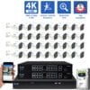 32 Channel NVR Security Camera System with 32 * 8MP IP 5X Optical Zoom 2.7-13.5mm Motorized Lens Bullet Security Camera, Human / Vehicle Detection, Smart AI Analytics, Built-In Microphone, PoE