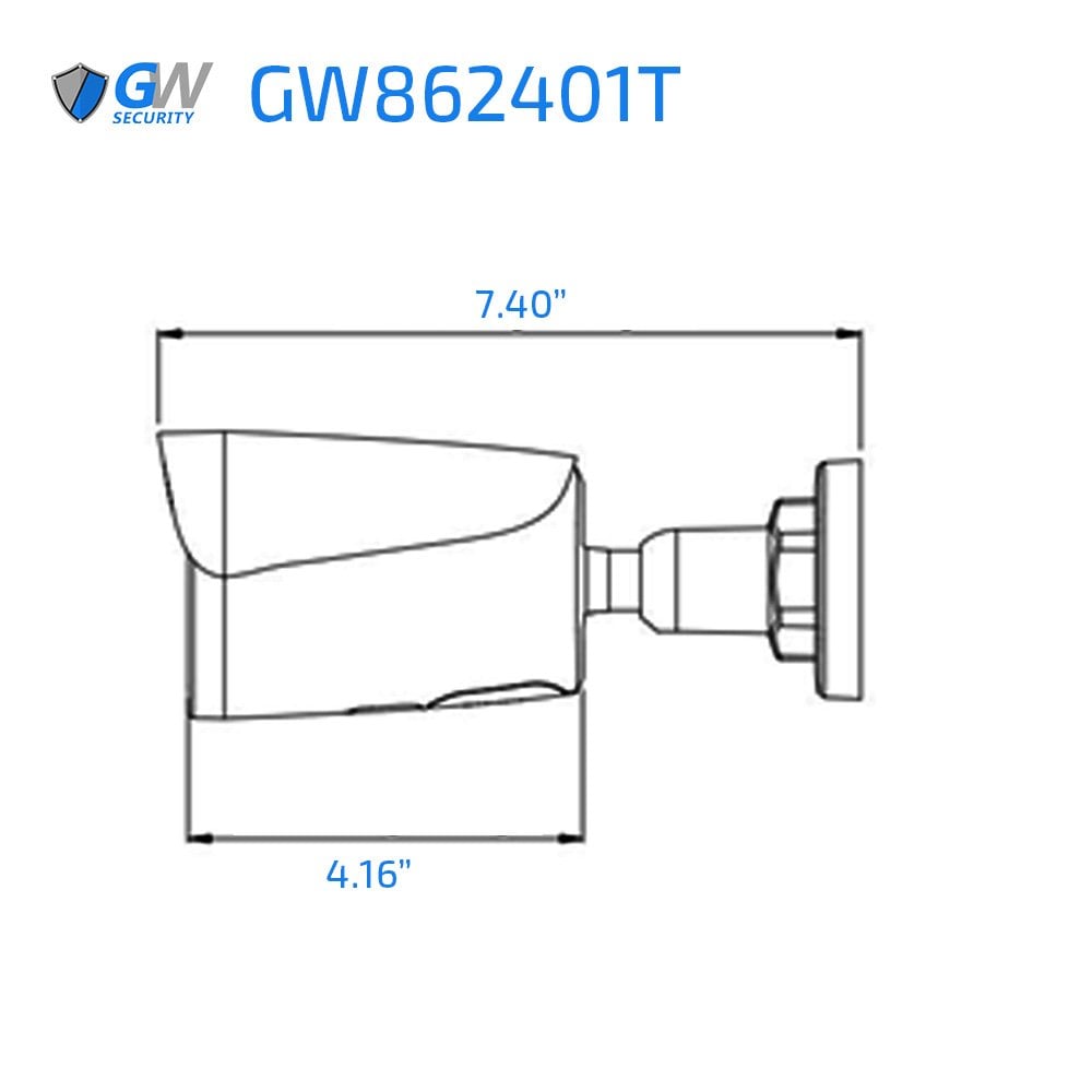 GW862301T 8MP 4K IP POE 2.8mm Fixed Lens Black Bullet Smart Dual Light Active Deterrence Security Camera, Human / Vehicle Detection, Face Recognition, Smart AI Analytics, Built In Mic - Image 2