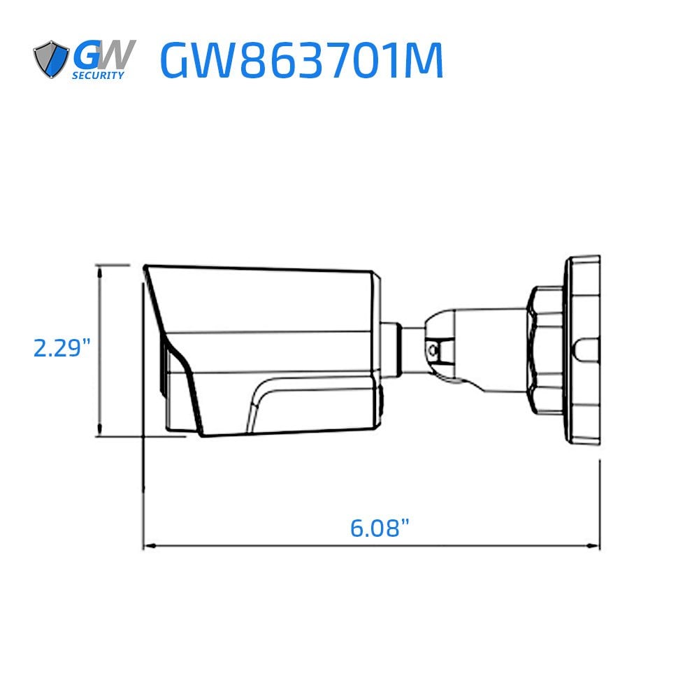 GW863701M 8MP 4K IP POE 2.8mm Fixed Lens Bullet Security Camera, Human / Vehicle Detection, Face Recognition, Smart AI Analytics, Built In Mic - Image 2