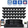 32 Channel NVR Security Camera System with 32 * 8MP 4K IP 2.8mm Fixed Lens Black Mini Dome Security Camera, Human / Vehicle Detection, Smart AI Analytics, Built-In Microphone, PoE