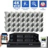 32 Channel NVR Security Camera System with 32 * 8MP 4K POE 5X Optical Zoom 2.7-13.5mm Motorized Lens Turret Security Camera, TAA Compliant, Human / Vehicle Detection, Face Recognition, Smart AI Analytics, Built-In Mic