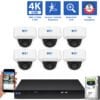 8 Channel NVR Security Camera System with 6 * 8MP 4K POE 5X Optical Zoom 2.7-13.5mm Motorized Lens Dome Security Camera, TAA Compliant, Human / Vehicle Detection, Face Recognition, Smart AI Analytics, Built-In Mic
