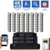 64 Channel NVR Security Camera System with 64 * 8MP 4K POE 5X Optical Zoom 2.7-13.5mm Motorized Lens Turret Security Camera, TAA Compliant, Human / Vehicle Detection, Face Recognition, Smart AI Analytics, Built-In Mic
