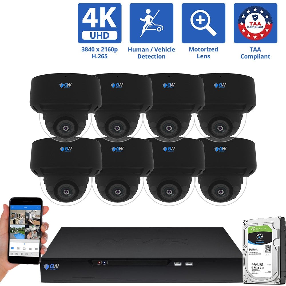 Channel NVR Security Camera System with 8MP 4K POE 5X