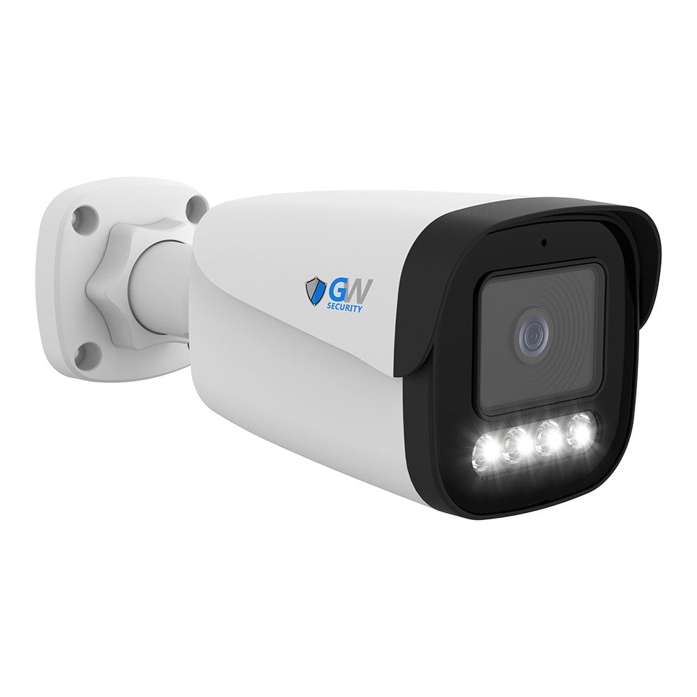 GW862801T 8MP 4K IP POE 4mm Fixed Lens Bullet Security Camera, Full-Time Color Night Vision, TAA Compliance, Two-Way Audio, Human / Vehicle Detection, Face Recognition, Smart AI Analytics