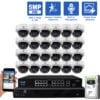 32 Channel NVR Security Camera System with 24 * 5MP IP Dome 2.8m - 12mm Varifocal Lens Camera, 4X Optical Zoom, Built In Mic, Human / Vehicle Detection, PoE