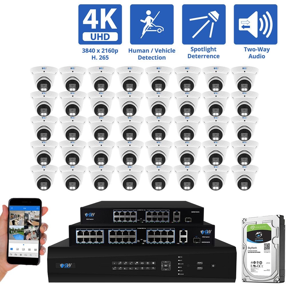 セキュリティ・セーフティ 500v 64 Channel NVR Security Camera System with 40 * 8MP IP POE 2.8mm