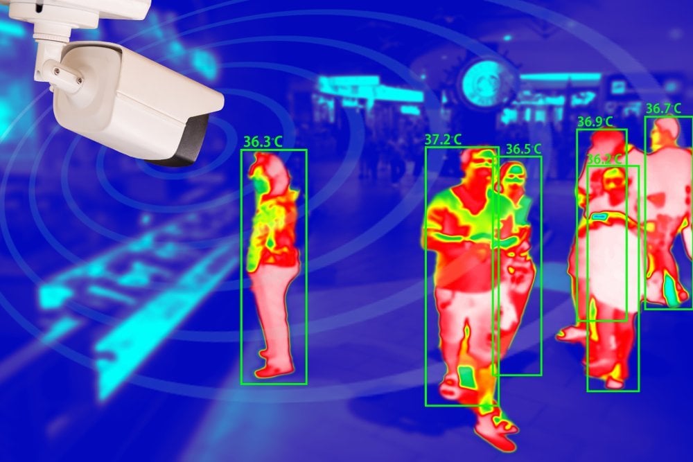 People detected by infrared security camera
