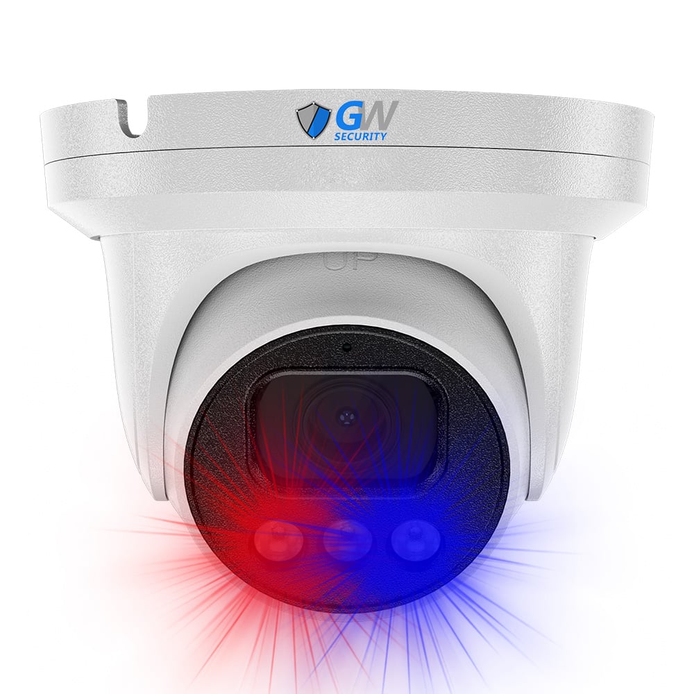 GW1269501T 12MP 6K IP POE 2.8mm Fixed Lens Turret Smart Dual Light Active Deterrence Security Camera, Human / Vehicle Detection, Face Recognition, Smart AI Analytics, Built-In Mic