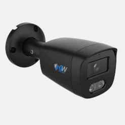 GW832501M 8MP IP POE 2.8mm Fixed Lens Black Bullet Security Cameras, Built-in Microphone, Human Detection, Dual-Light