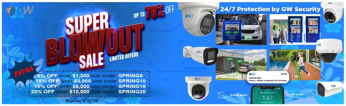 March Sale 2026 main homepage banner featuring security camera discounts.