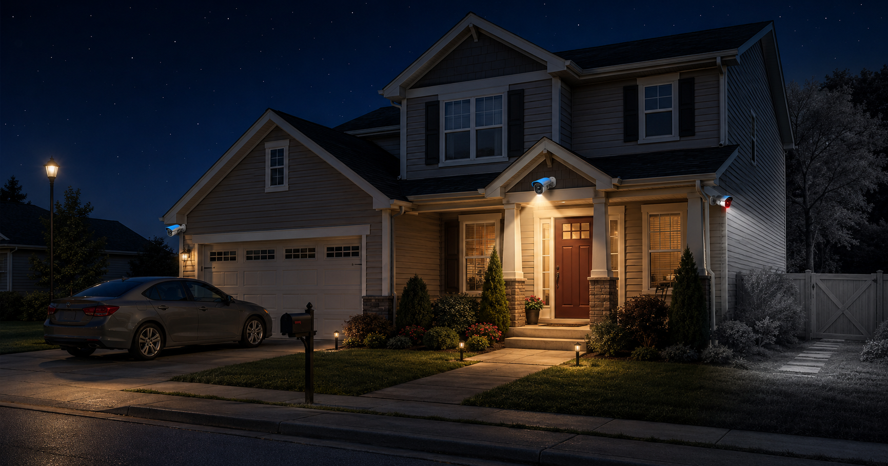 Side-by-side comparison of IR, starlight, and full-color night vision