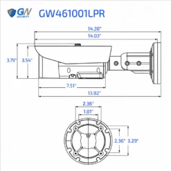GW461001LPR 4MP IP POE 4X Optical Zoom 8-32mm Motorized Lens Bullet Security Camera, License Plate & Vehicle Attribution Recognition Camera - Image 2