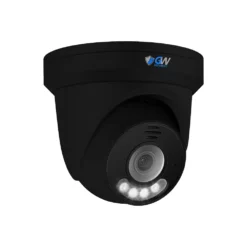 GW1209603T 12MP 6K IP POE 2.8mm Fixed Lens Black Turret Security Camera, Two-Way Audio, Color Night Vision, Dual-Light, Human / Vehicle Detection, Area Intrusion Detection