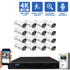 GW805203M 16 camera 4K security camera system