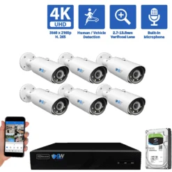 GW805203M 6 camera 4K security camera system