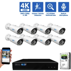 GW805203M 8 camera 4K security camera system