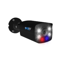 GW802303T 8MP IP POE 2.8mm Fixed Lens Black Bullet Security Camera, Human/Vehicle Detection, Face Recognition, Two-Way Audio, Full-Time Color Night Vision, Active Deterrence