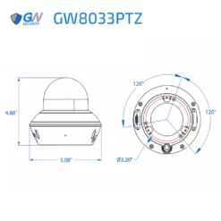 GW8033PTZ 8MP 4K 5X Optical Zoom 2.7-13.5mm Motorized Lens, AI PoE PTZ Security Camera with Human / Vehicle Detection, Built-In Mic, Pan-Tilt-Zoom - Image 3